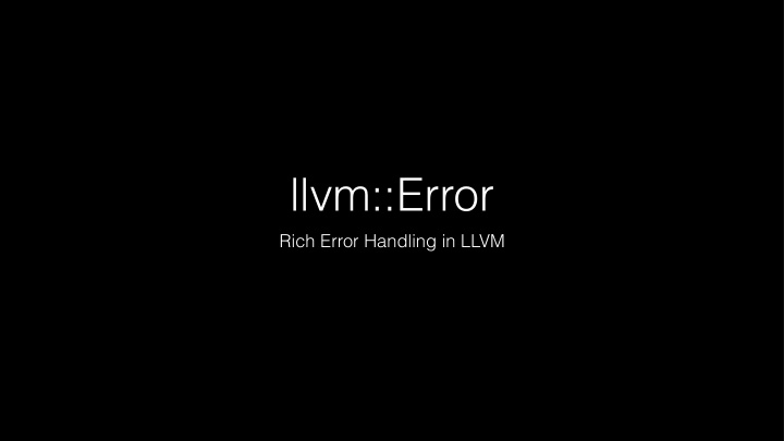 llvm error