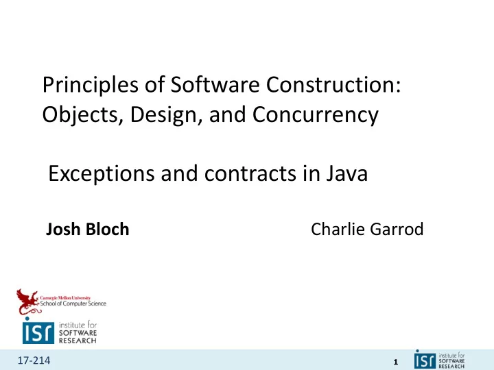 principles of software construction