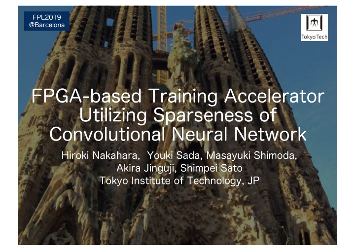 fpga based training accelerator utilizing sparseness of