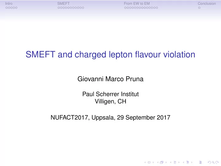 smeft and charged lepton flavour violation
