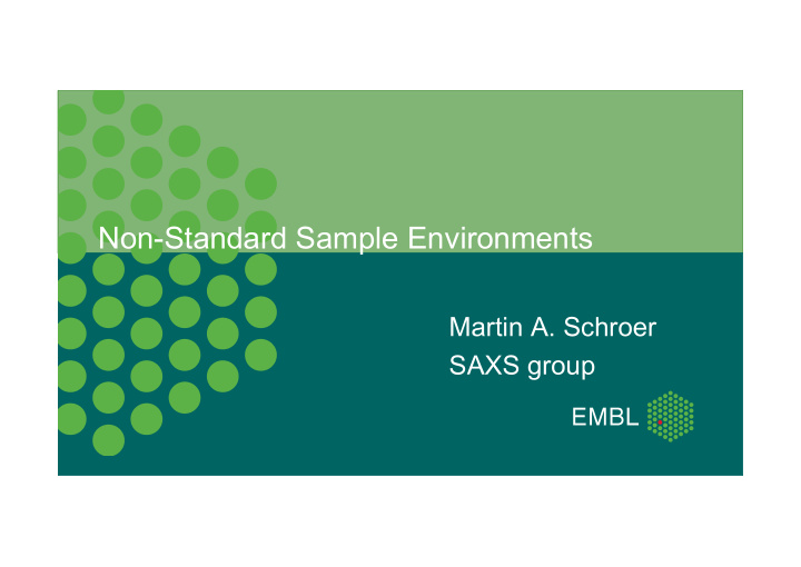 non standard sample environments