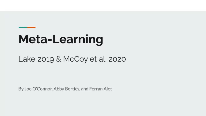 meta learning