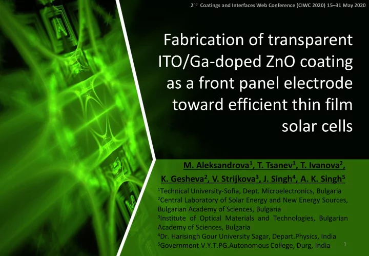 fabrication of transparent ito ga doped zno coating