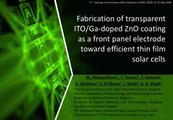 Fabrication of transparent  ITO/Ga-doped ZnO coating  as a front panel electrode  toward efficient