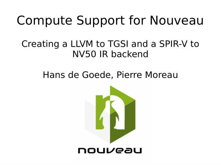 compute support for nouveau