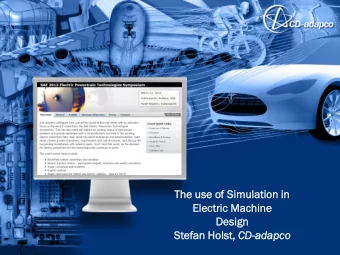 Elect  ectric  ic Machin  ine  e  Design  ign  Stef  efan  n Holst, lst, CD  CD-adapco  dapco