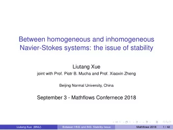 Between homogeneous and inhomogeneous  Navier-Stokes systems: the issue of stability  Liutang Xue