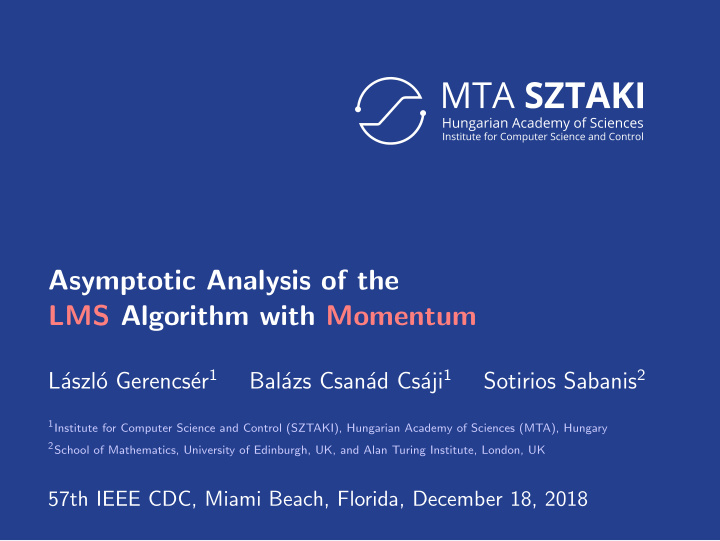 asymptotic analysis of the lms algorithm with momentum
