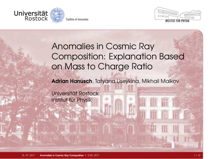 anomalies in cosmic ray composition explanation based on