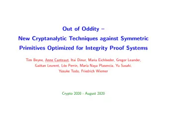 Out of Oddity   New Cryptanalytic Techniques against Symmetric  Primitives Optimized for