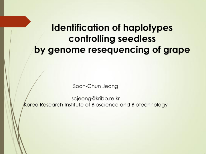 identification of haplotypes