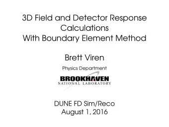 3D Field and Detector Response  Calculations  With Boundary Element Method  Brett Viren  Physics