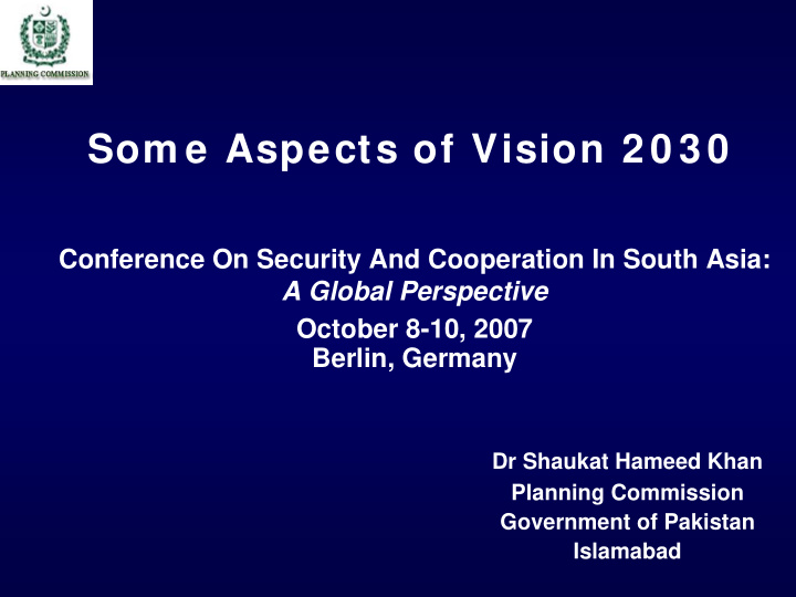 som e aspects of vision 2 0 3 0