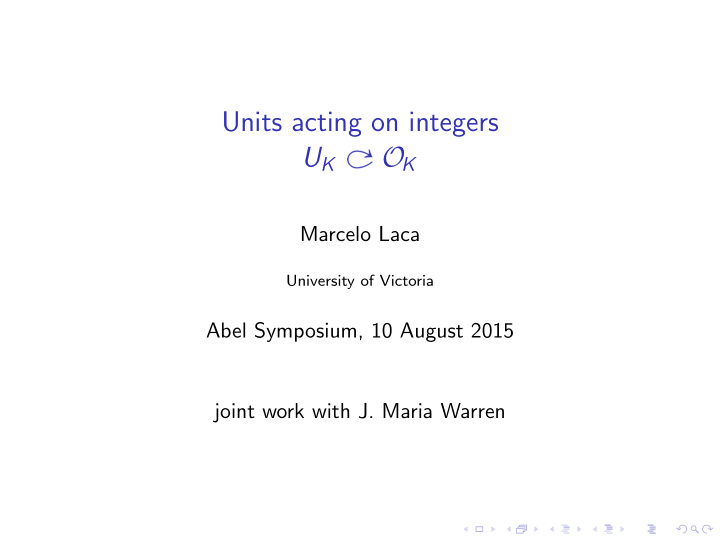 units acting on integers