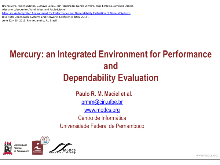 dependability evaluation