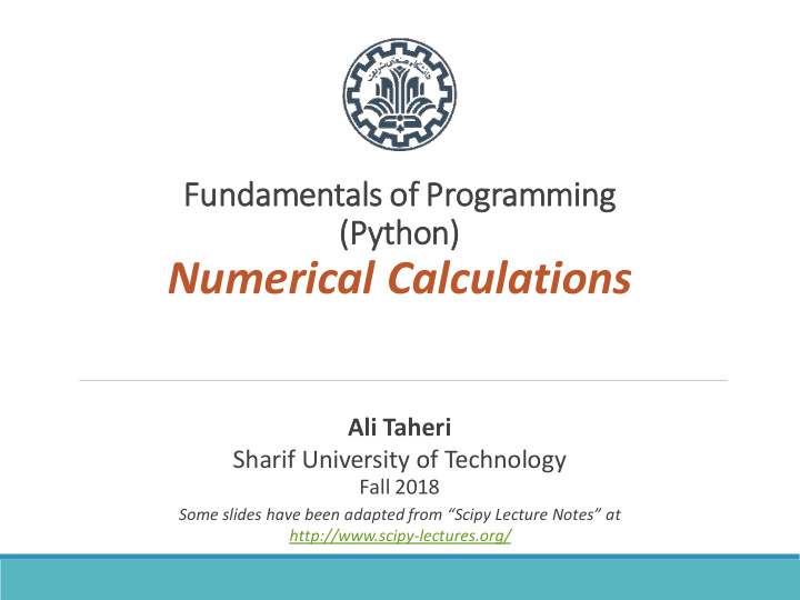 numerical calculations