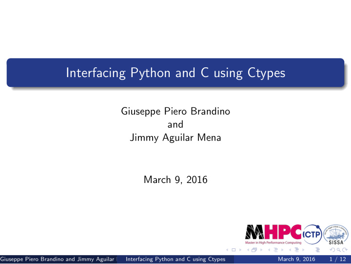 interfacing python and c using ctypes