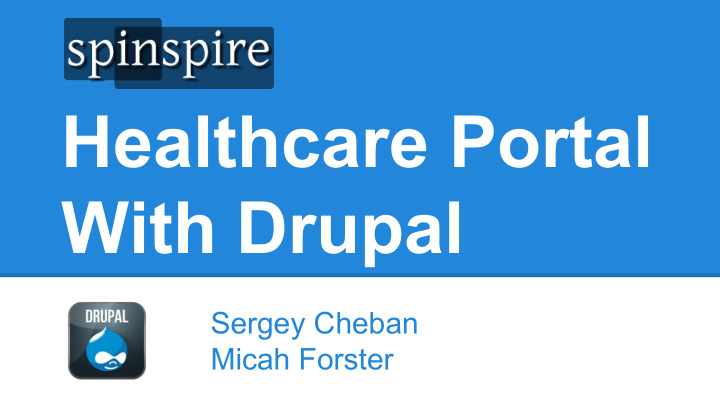 healthcare portal with drupal