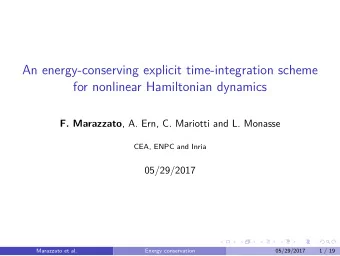 An energy-conserving explicit time-integration scheme  for nonlinear Hamiltonian dynamics F.