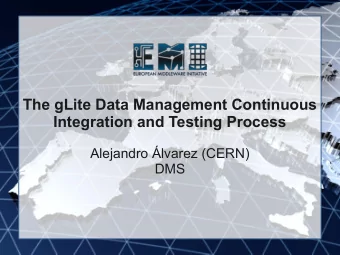 The gLite Data Management Continuous  Integration and Testing Process  Alejandro lvarez (CERN)