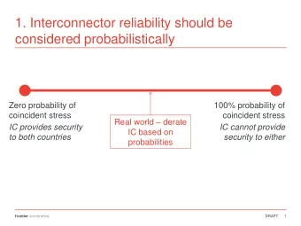 1. Interconnector reliability should be  considered probabilistically  Zero probability of  100%