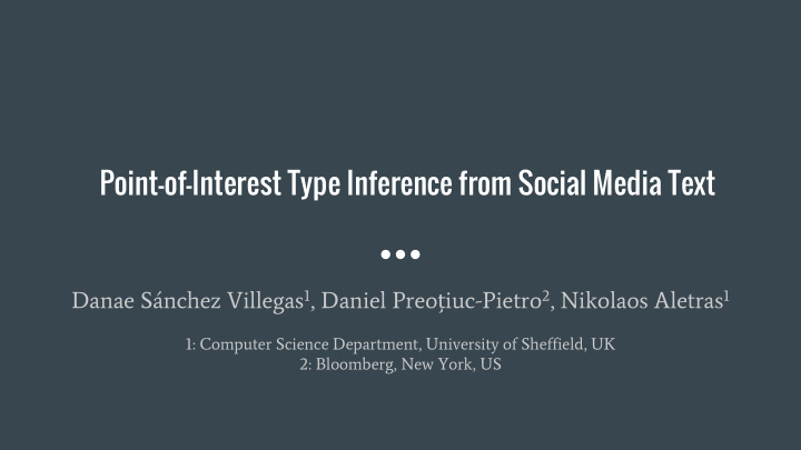 point of interest type inference from social media text