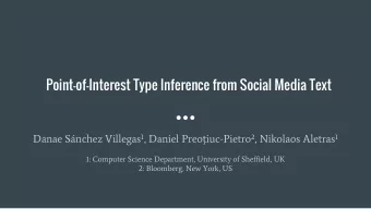 Point-of-Interest Type Inference from Social Media Text Danae Snchez Villegas 1 , Daniel Preo