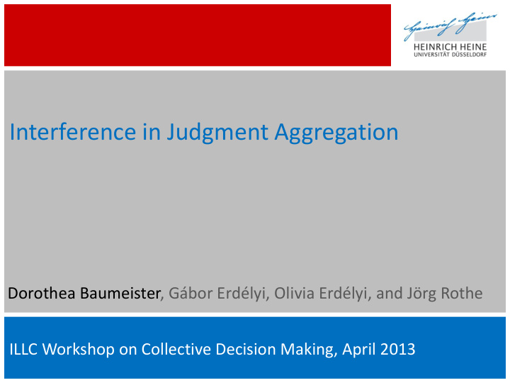 interference in judgment aggregation