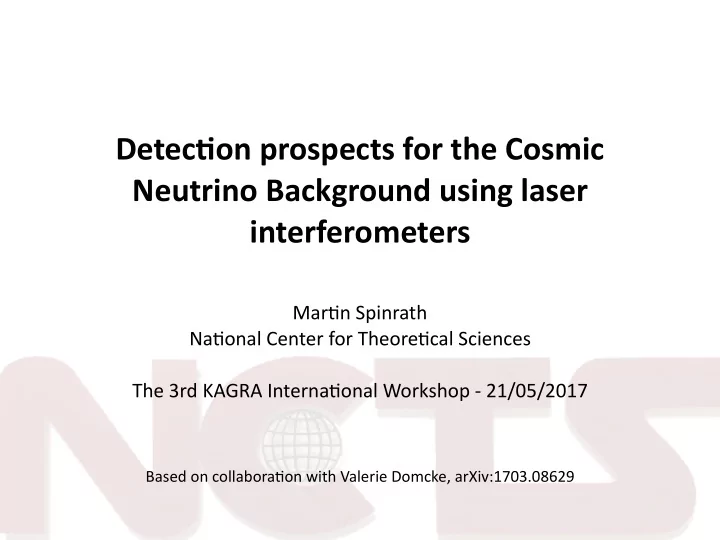 detec on prospects for the cosmic neutrino background