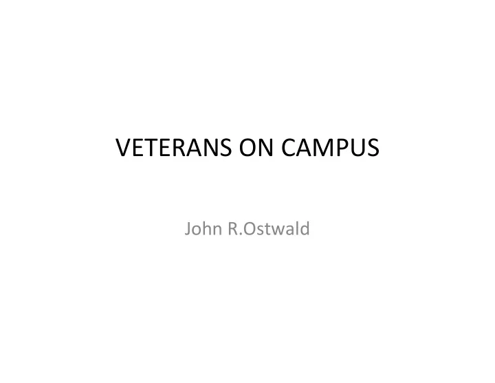 veterans on campus