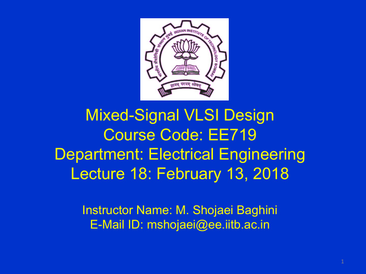 mixed signal vlsi design course code ee719 department