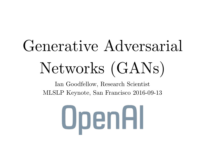 generative adversarial networks gans