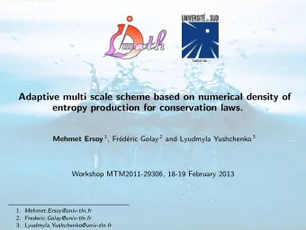 Adaptive multi scale scheme based on numerical density of  entropy production for conservation