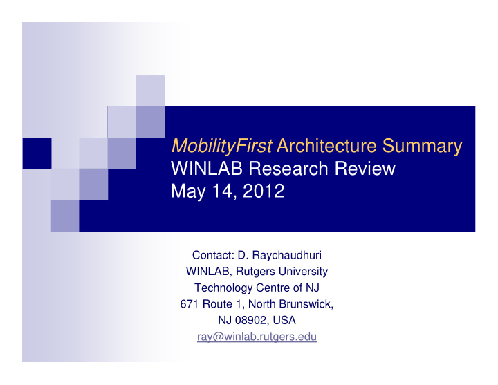 mobilityfirst architecture summary winlab research review