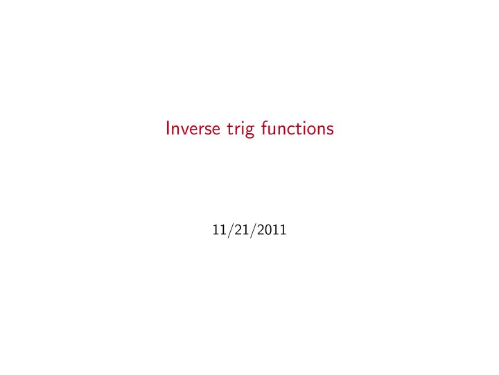 inverse trig functions