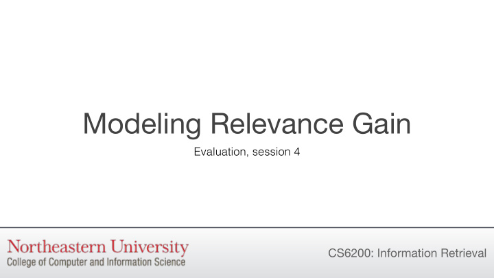 modeling relevance gain