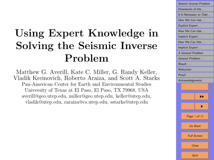 using expert knowledge in