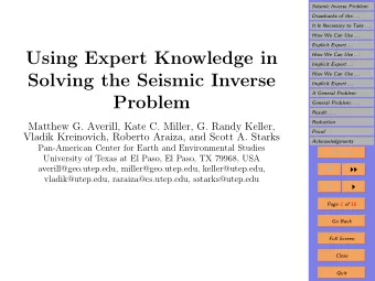 Using Expert Knowledge in  How We Can Use . . .  Implicit Expert . . .  How We Can Use . . .