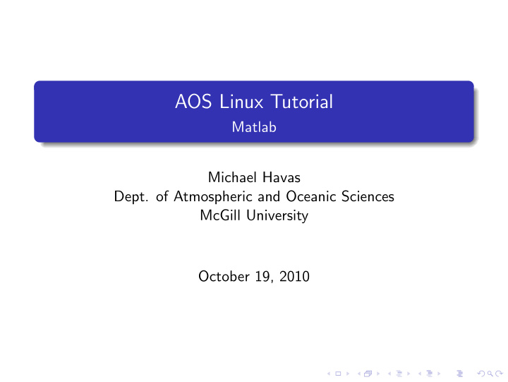 aos linux tutorial