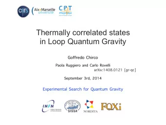 Thermally correlated states  in Loop Quantum Gravity  Goffredo Chirco  Paola Ruggiero and Carlo