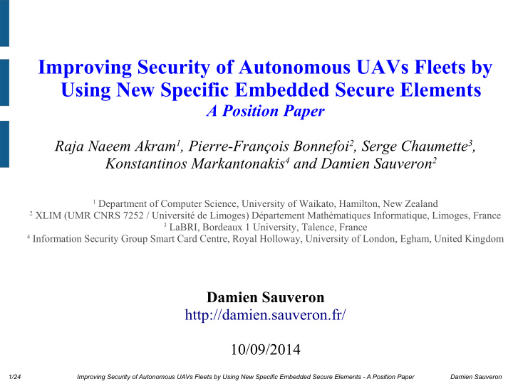 improving security of autonomous uavs fleets by using new