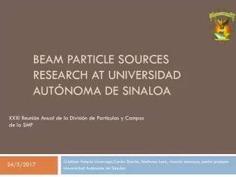 BEAM PARTICLE SOURCES  RESEARCH AT UNIVERSIDAD  AUTNOMA DE SINALOA  XXXI Reunin Anual de la