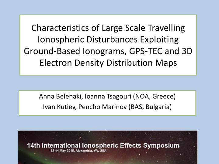 characteristics of large scale travelling ionospheric