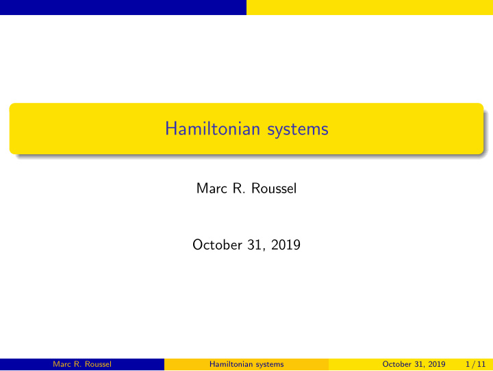 hamiltonian systems