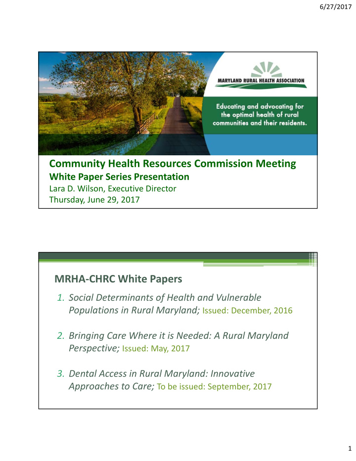 community health resources commission meeting