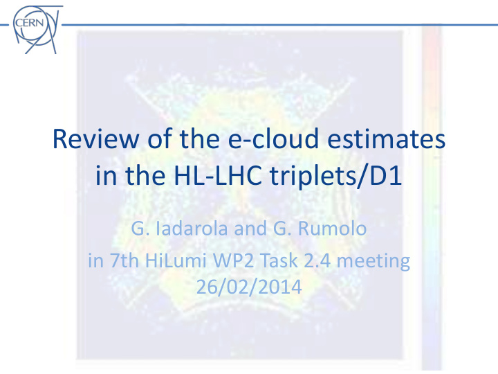 review of the e cloud estimates