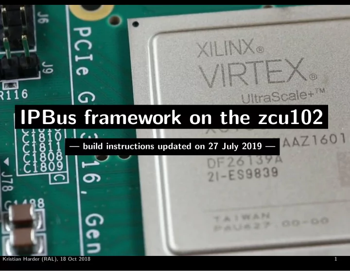 ipbus framework on the zcu102