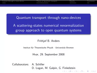 Quantum transport through nano-devices  A scattering-states numerical renormalization  group