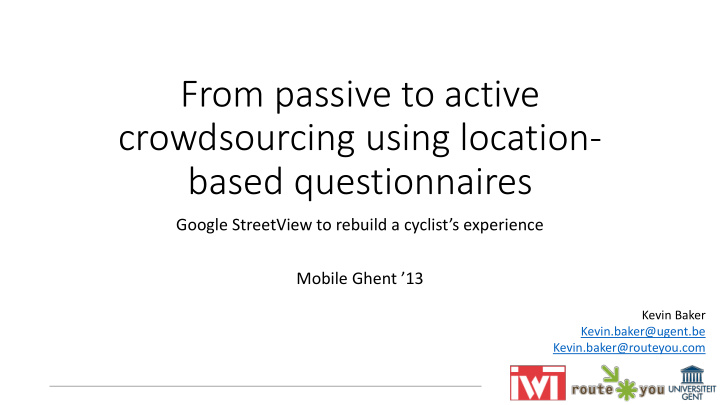crowdsourcing using location