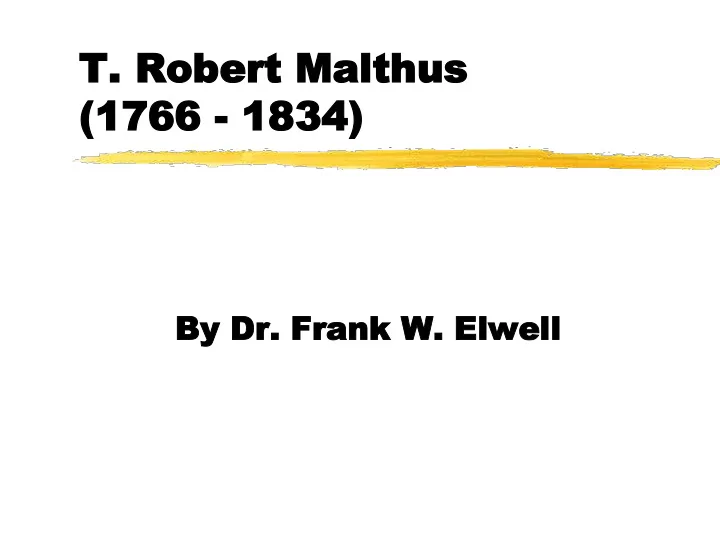 t t robert m robert malthus althus